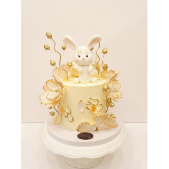 Floral with 3D Bunny Cake