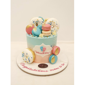 Baby Shower Donut and Macaroons Cake