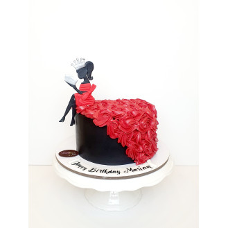 2D Girl In Red Dress Cake