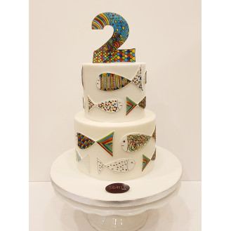 Fish Doodle Art Cake Fish Doodle Art Cake