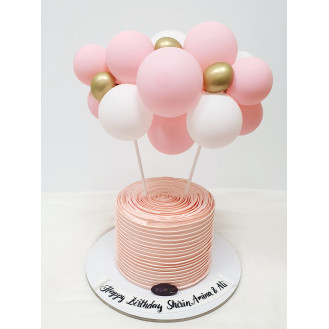 Pastel Pink Ruffles Balloon Cake