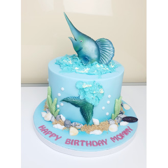 Under The Sea with 3D Swordfish Cake Under The Sea with 3D Swordfish Cake