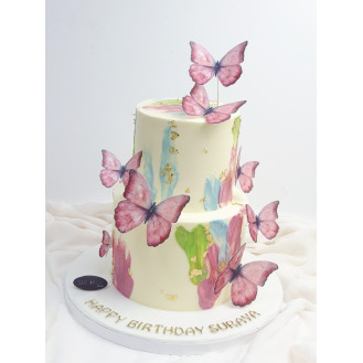 Buttercream with Edible Print Butterfly Cake