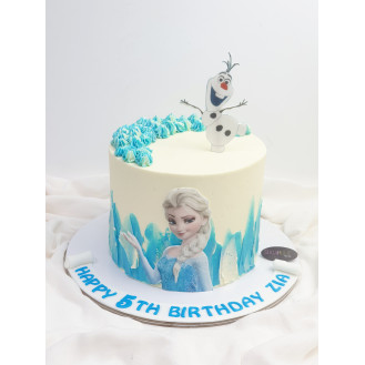 Frozen with Edible Print Elsa and Olaf Cake Frozen with Edible Print Elsa and Olaf Cake