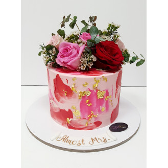 Floral with Gold Leafs Cake 