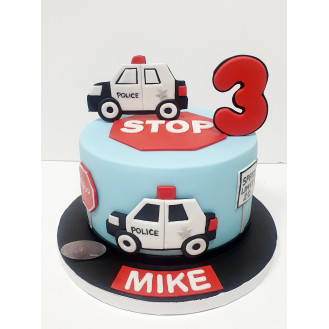 Police 2D Car Cake Police 2D Car Cake
