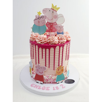 Peppa Pig Edible Print with Dripping Cake