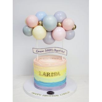 Pastel Ruffles Balloon Cake