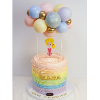 Pastel Raffles Balloon Cake