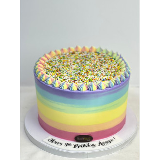Rainbow Salted Buttercream Cake with Sprinkles