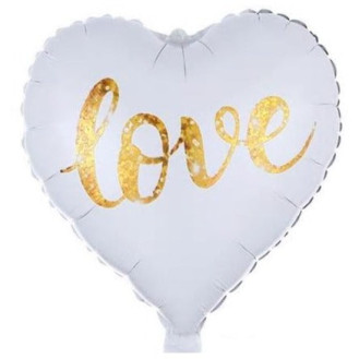 White Heart Foil Balloon with Love 