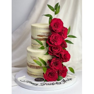 Red Roses Naked Cake