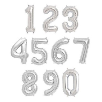 Silver Number Foil Balloon (per number)