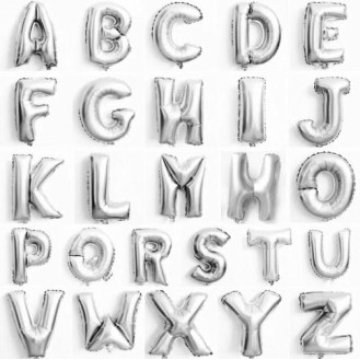 Silver Alphabet Foil Balloon (per alphabet)