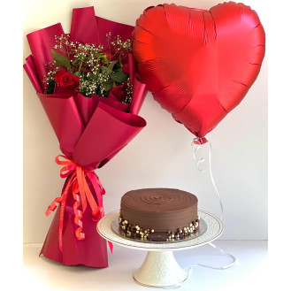 Valentines Combo with Belgian Ganache Cake