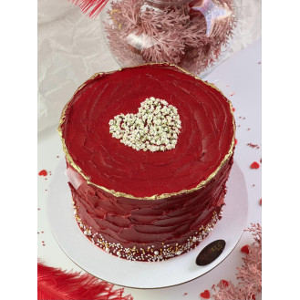 Valentines Sweet-Serenity Red Buttercream Peel-Off Cake