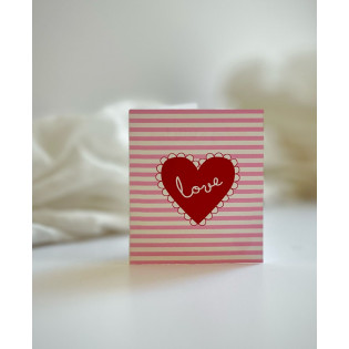 Valentine Greeting Card (Pink stripes)