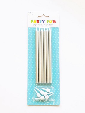 Long Silver Candles
