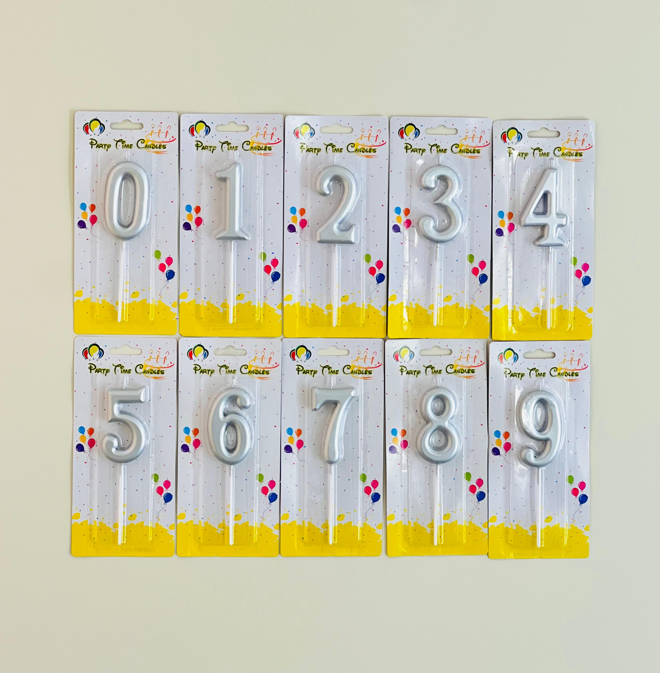 Silver Number Candles (mention number during checkout in notes)