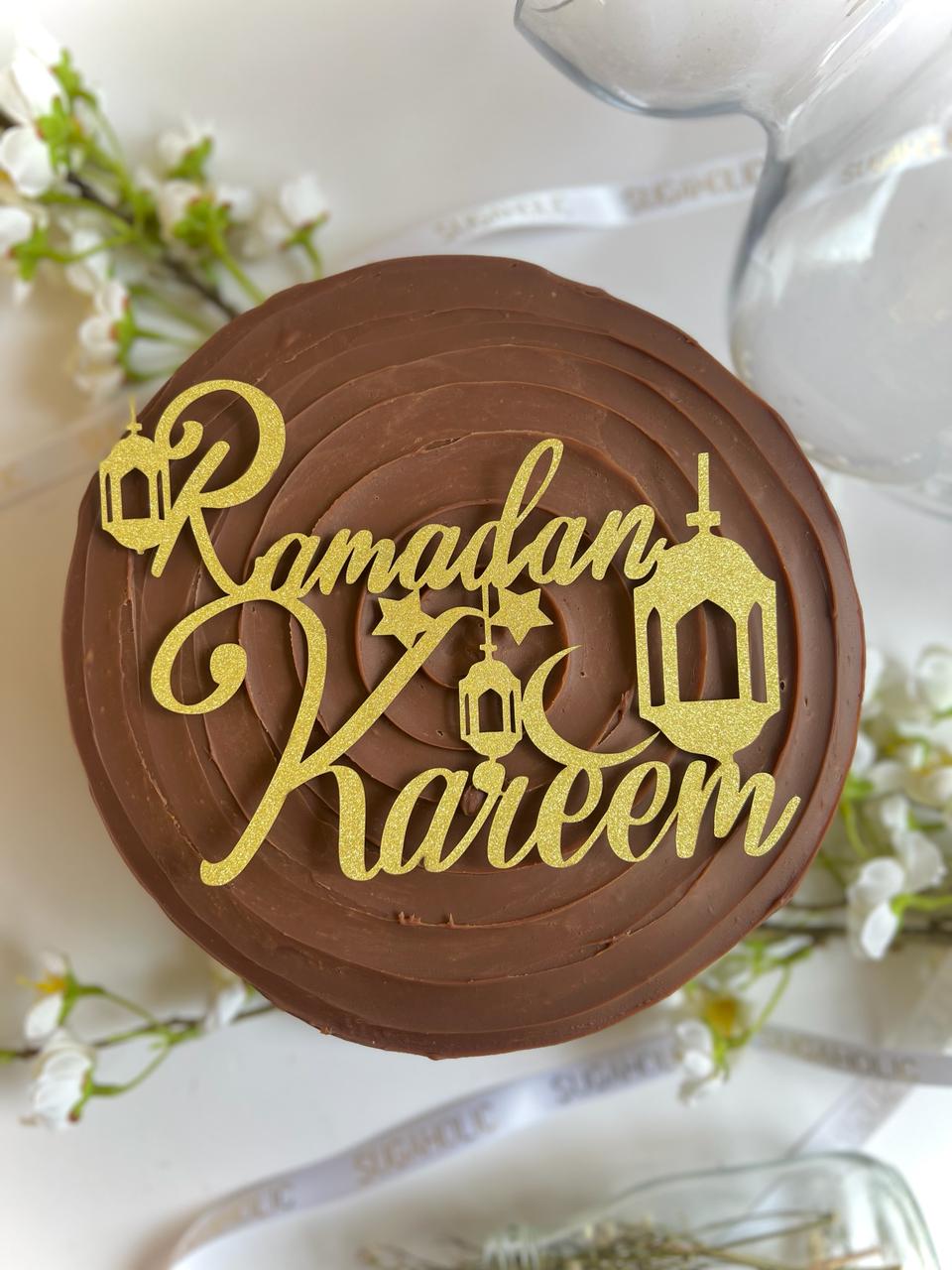 Chocolate Ganache Cake With Ramadan Kareem Topper 