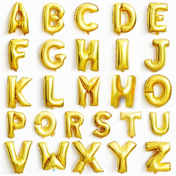 Gold Alphabet Foil Balloon (per alphabet)