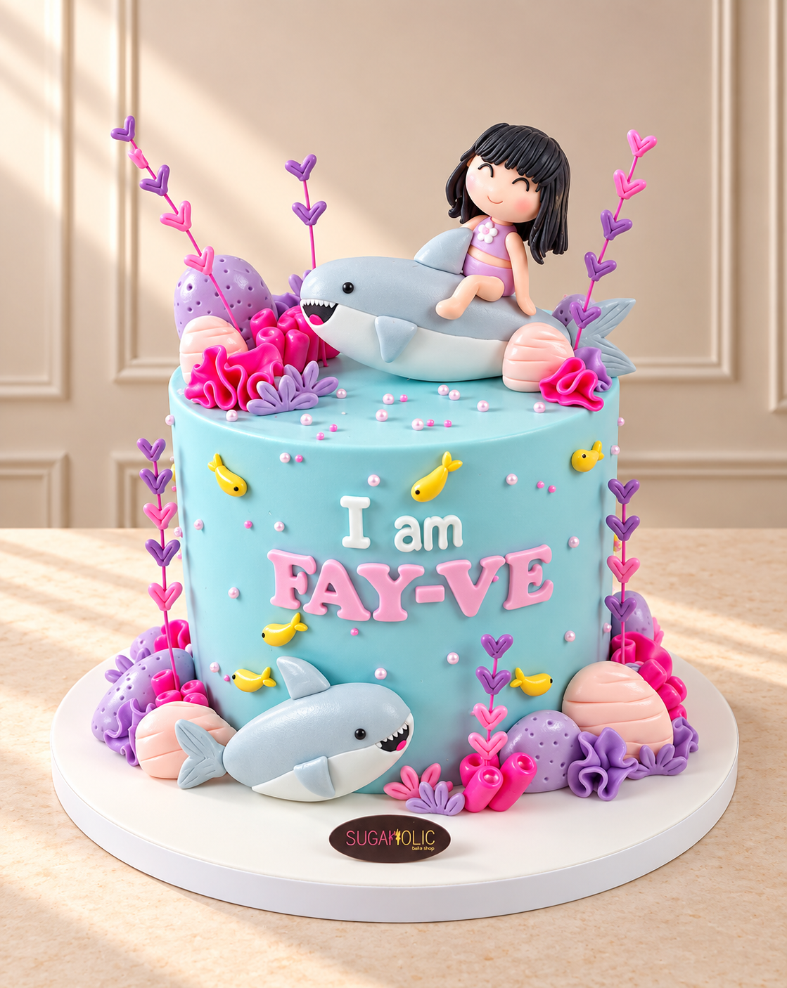 Pastel Shark Underwater Buttercream Cake