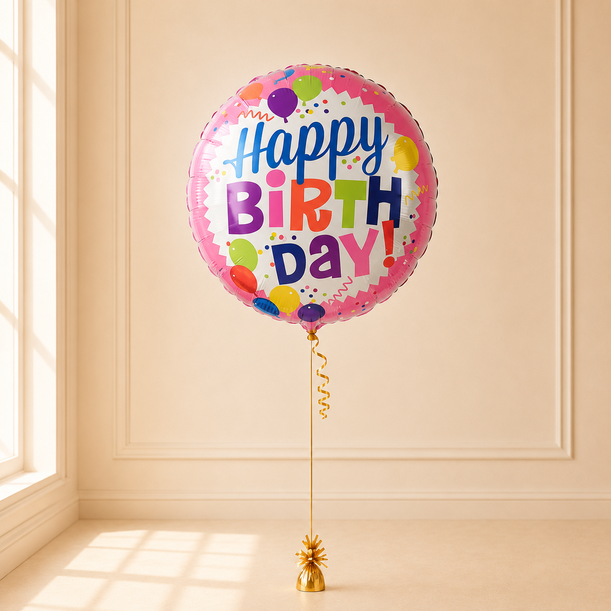 Pink Happy  Birthday Balloon