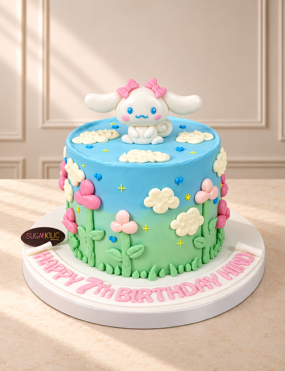 Pastel Puppy Garden Buttercream Cake