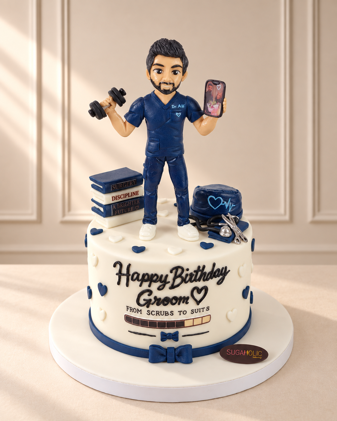 Doctor Figurine From Scrubs to Suits Fondant Cake