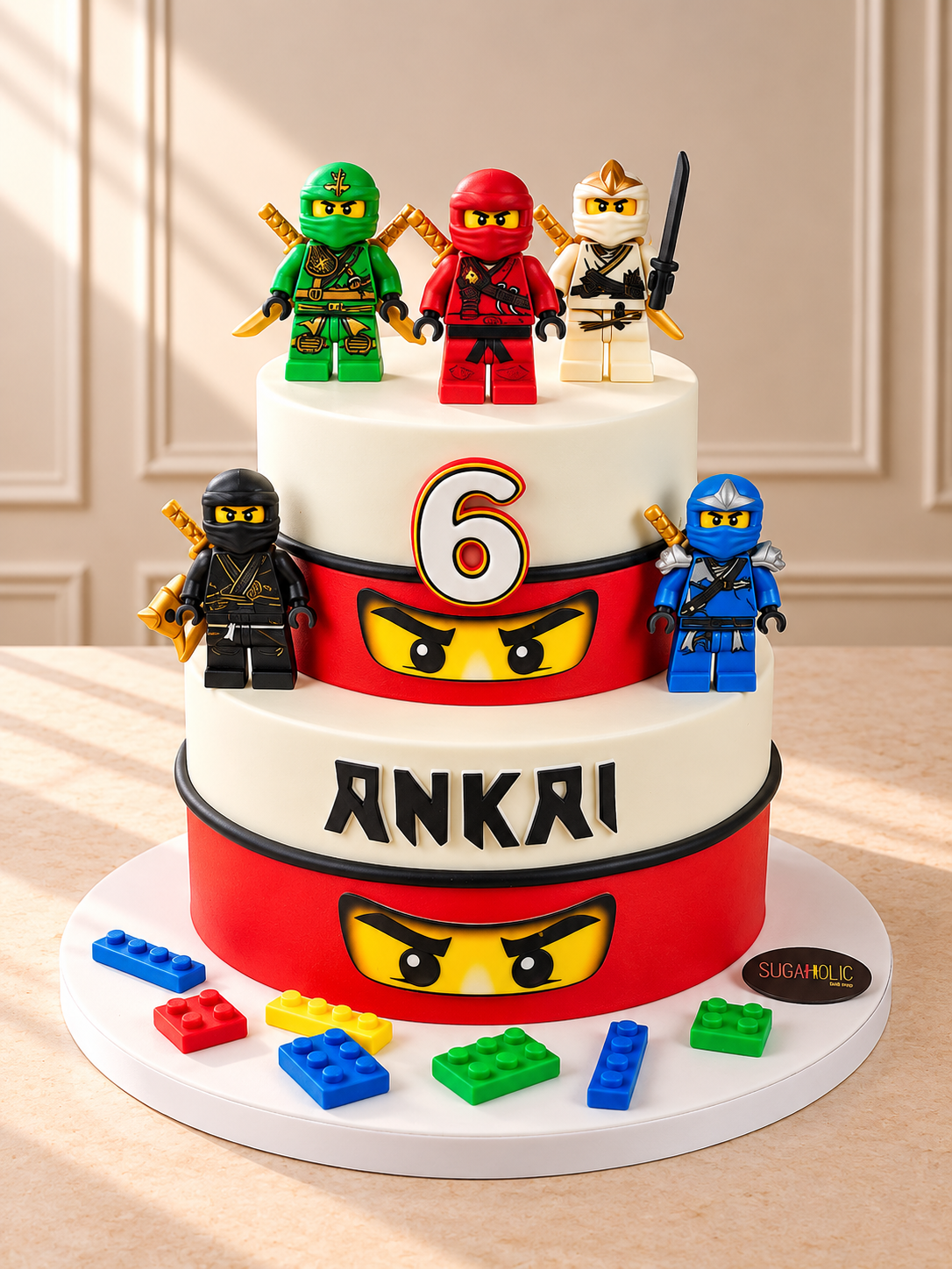 Building Block Ninja Two Tier Buttercream Cake