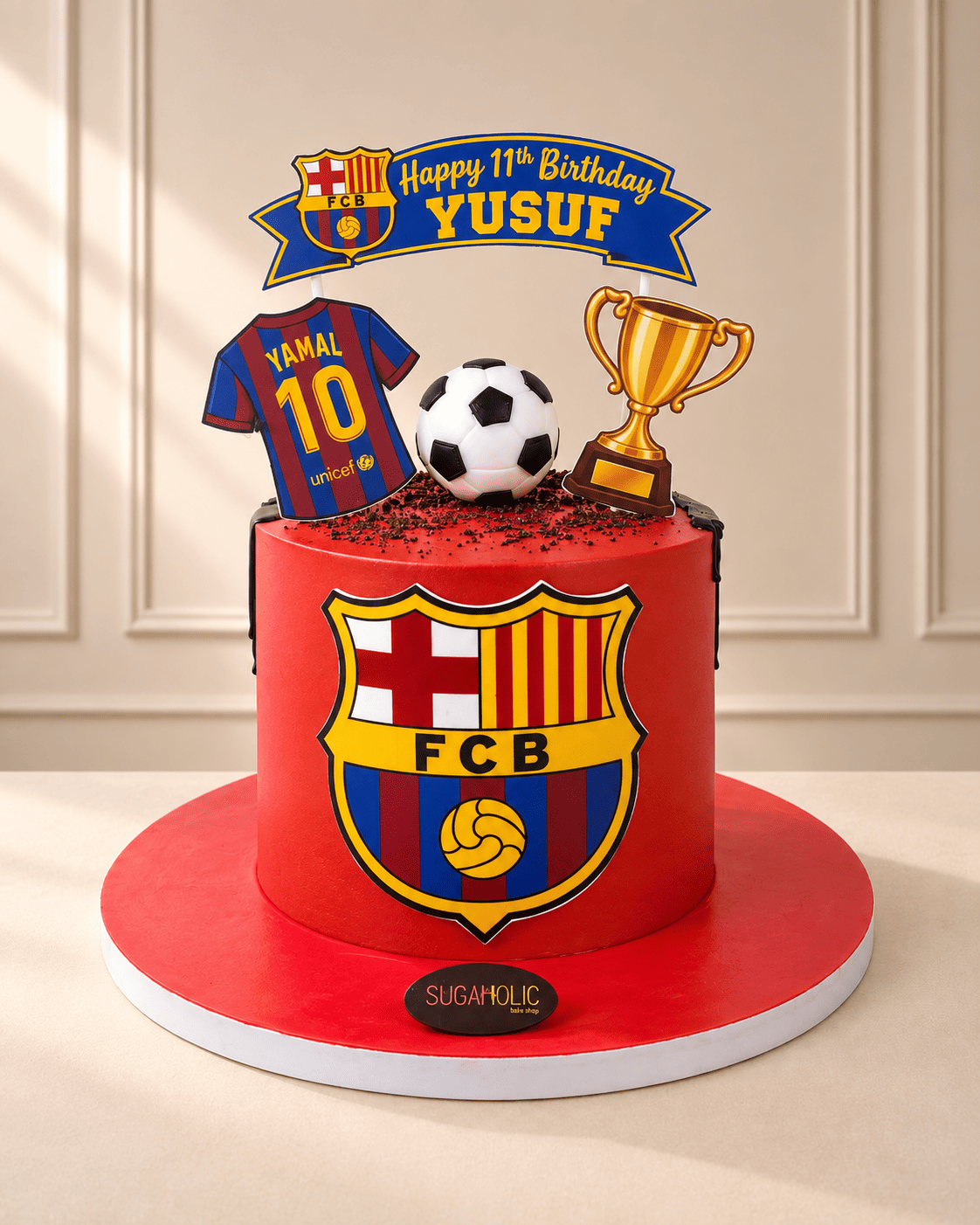 Red Football Club Celebration Cake