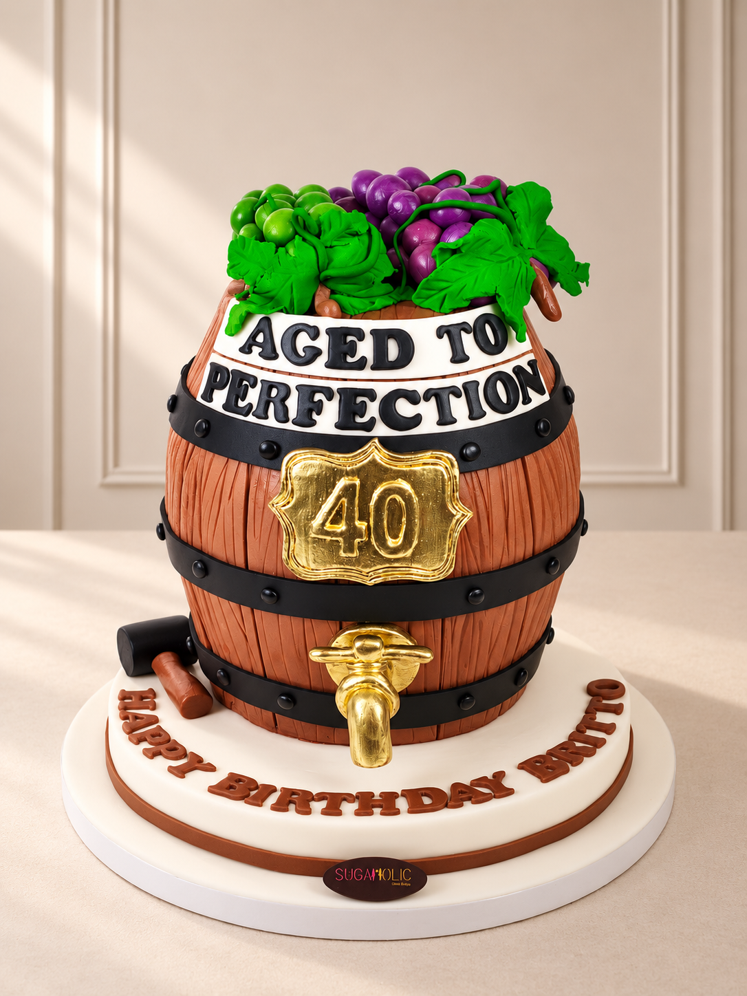 Aged to Perfection Wine Barrel Cake