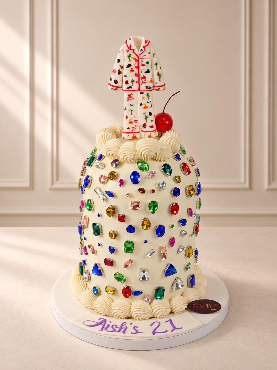 Pyjama Party Gem Studded Birthday Cake