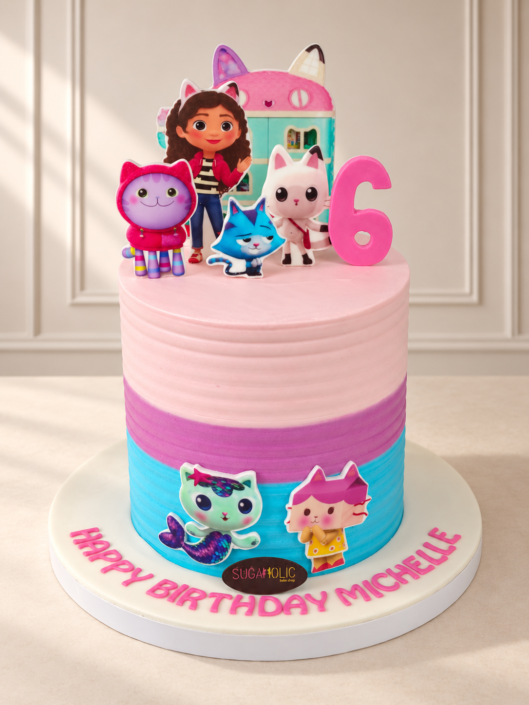 Pastel Dollhouse Character Buttercream Cake