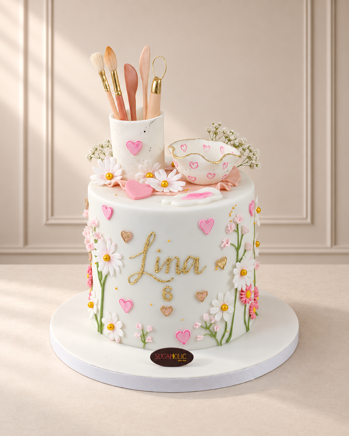 Floral Baking Tools Fondant Birthday Cake