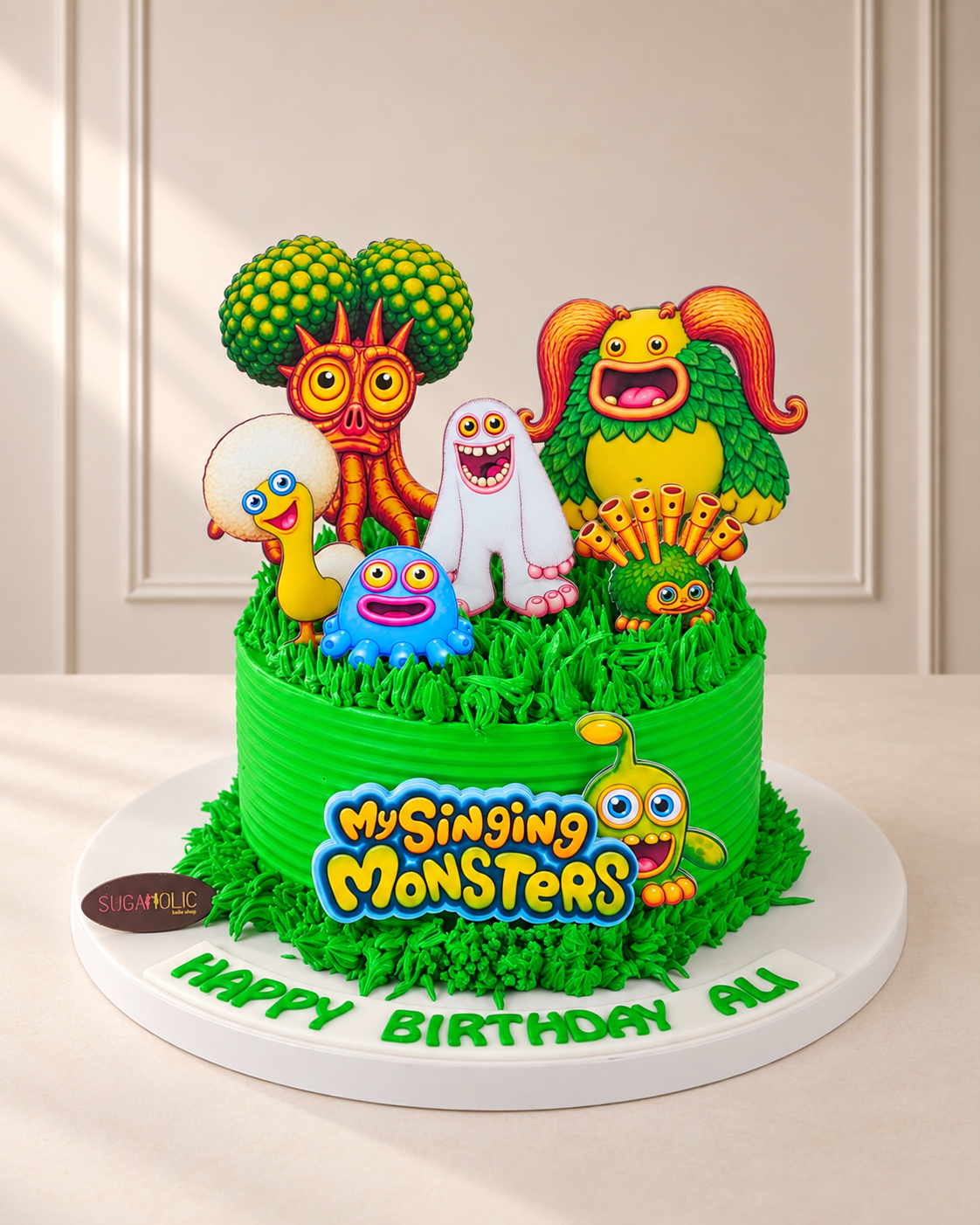 Colourful Singing Monsters Buttercream Cake
