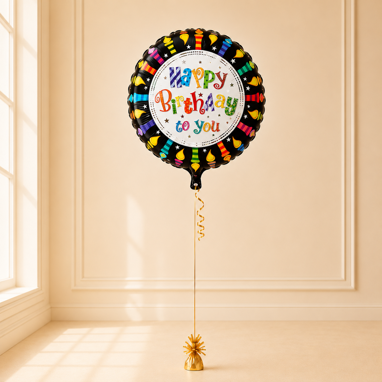Black Happy Birthday Balloon