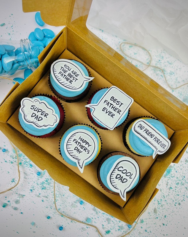 Fathers Day Comic Bubble Cupcakes (Set of 6)