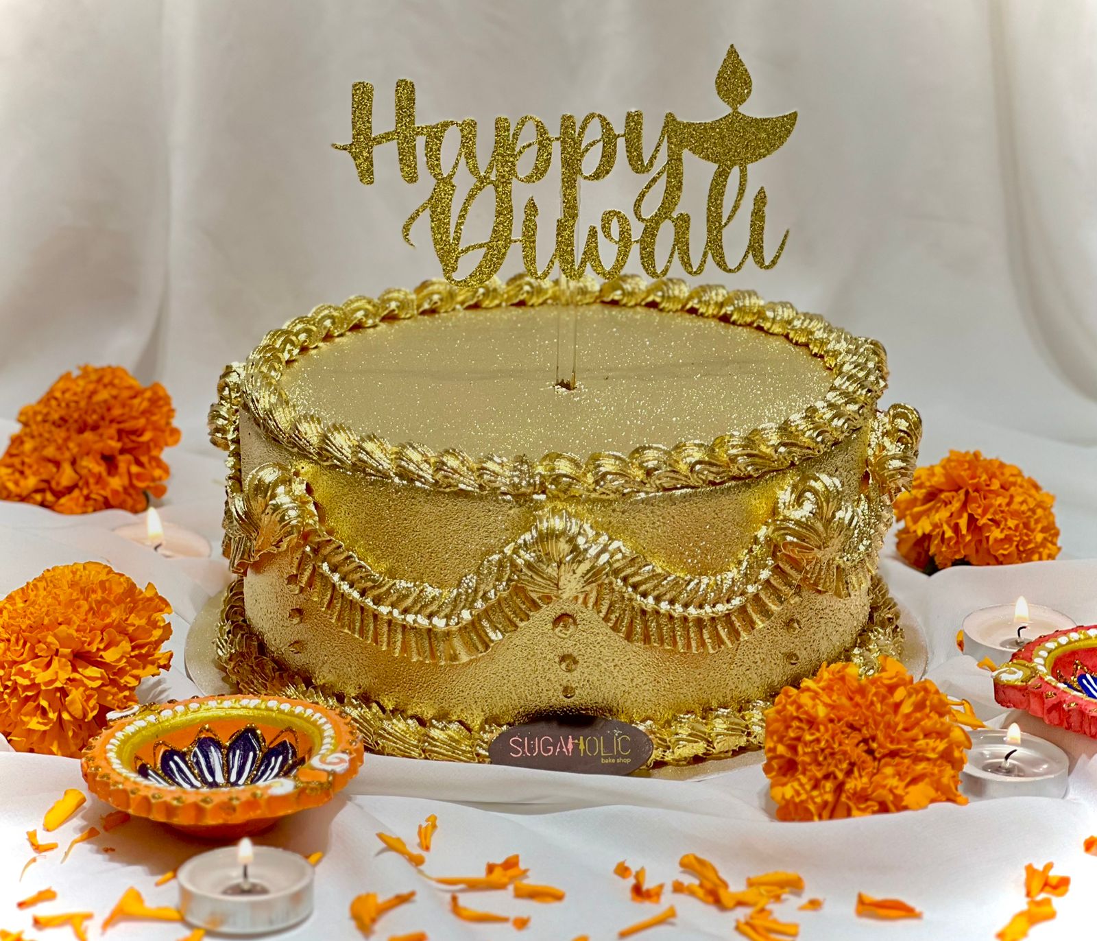 Diwali Golden Cake 