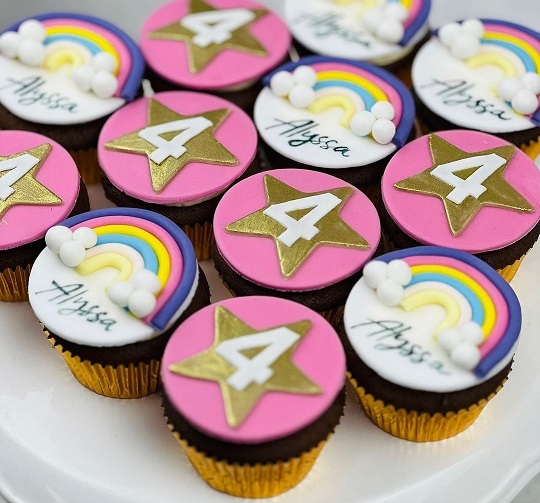 Rainbow Theme and Star Theme cupcakes (Set of 12)