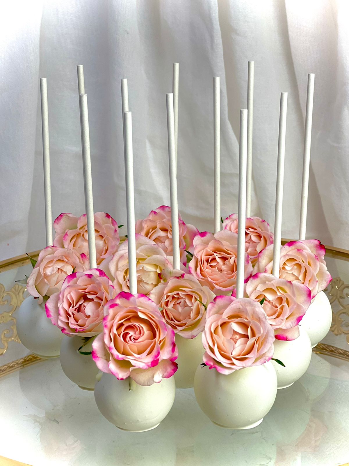 Floral Upside Down White Cakepops ( Per piece)