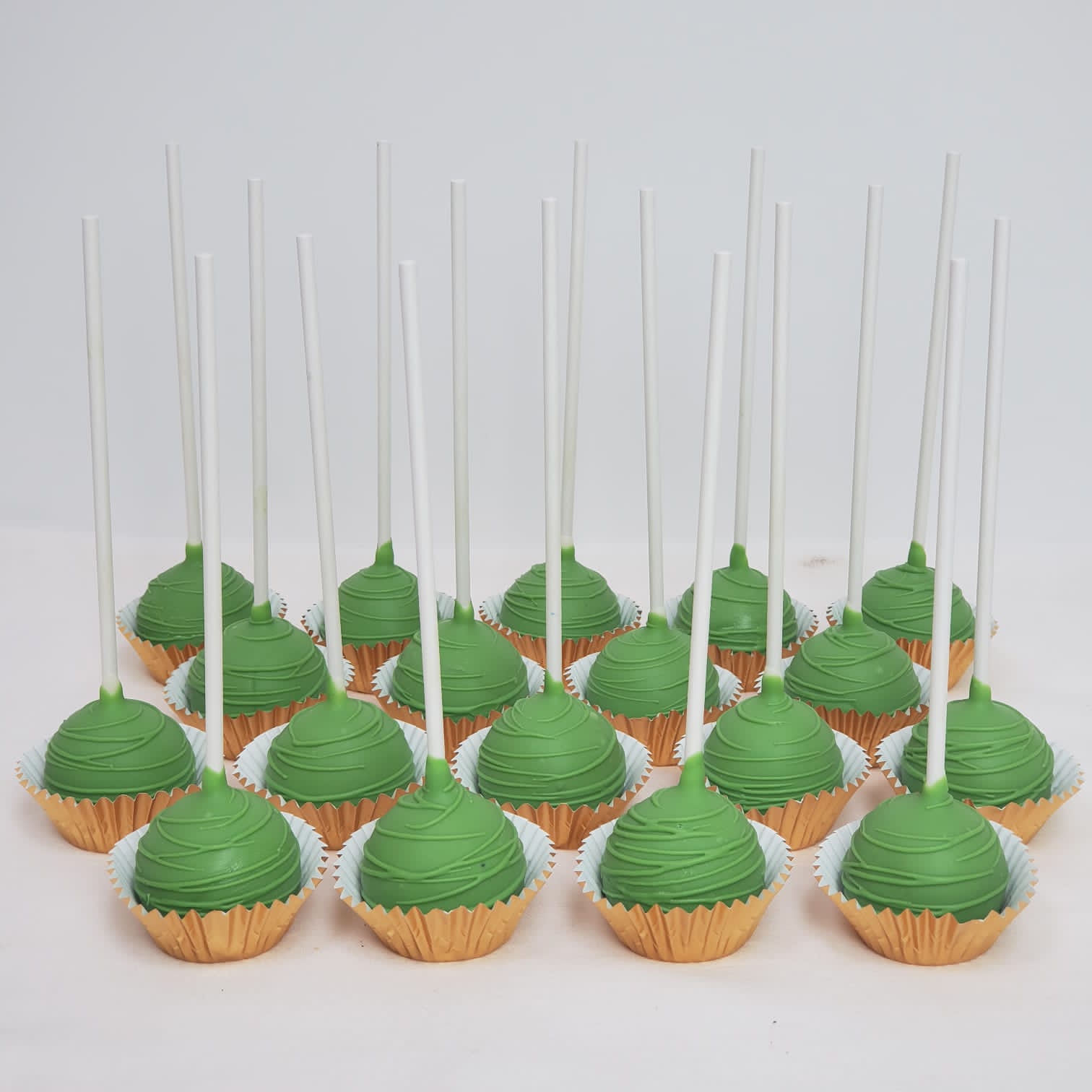 Green and Green Drizzle Cake Pops | Custom Cakepops | Sugaholic Bakeshop