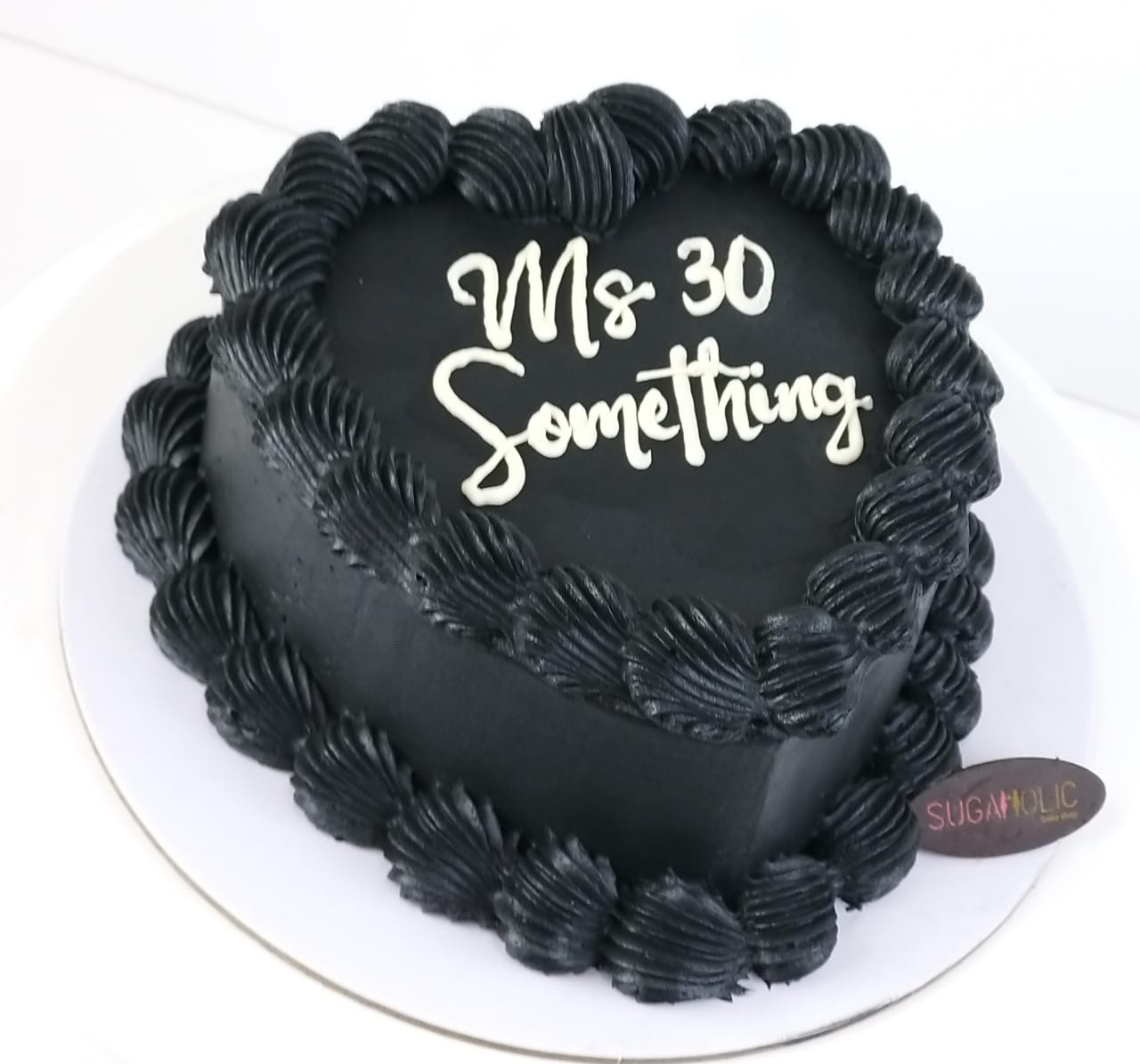 Black Heart Shaped Buttercream  Cake