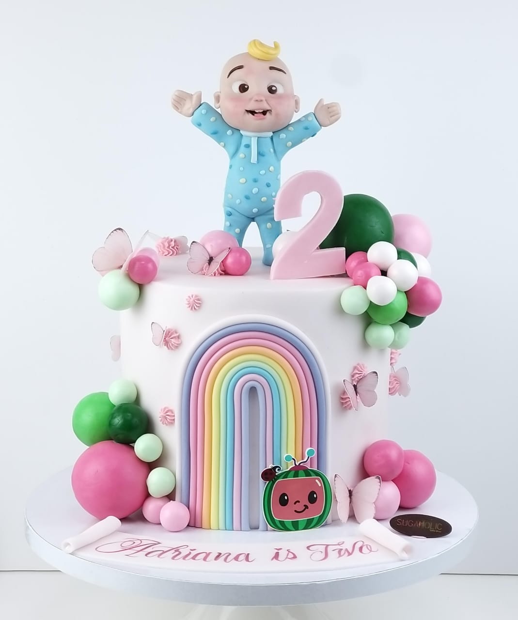 CocoMelon JJ Pink Fondant Cake
