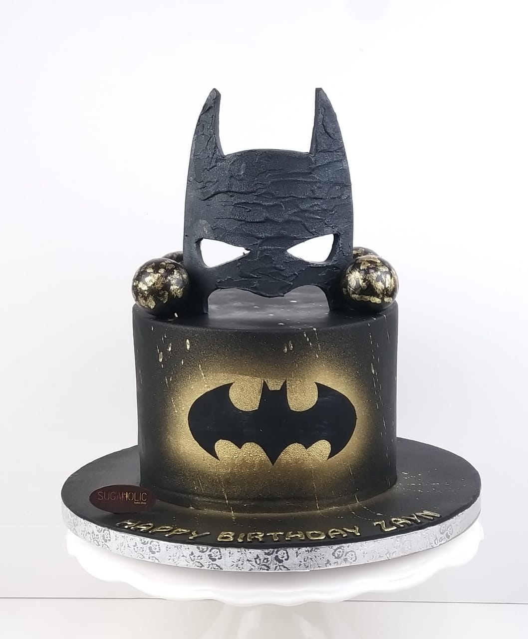 Face Mask Batman Theme Cake