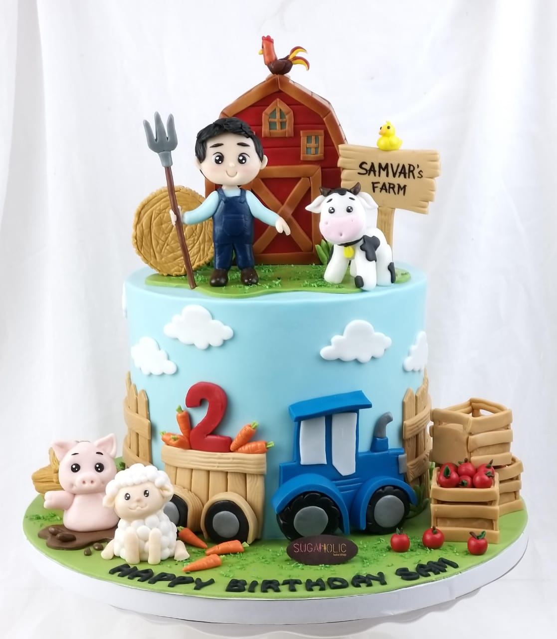 Farm Themed Fondant Cake