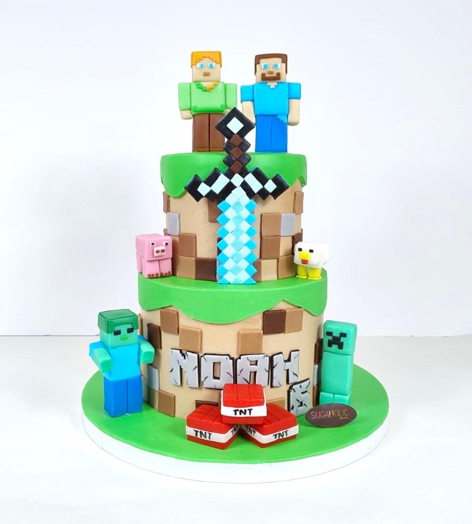 Minecraft  Buttercream Cake 