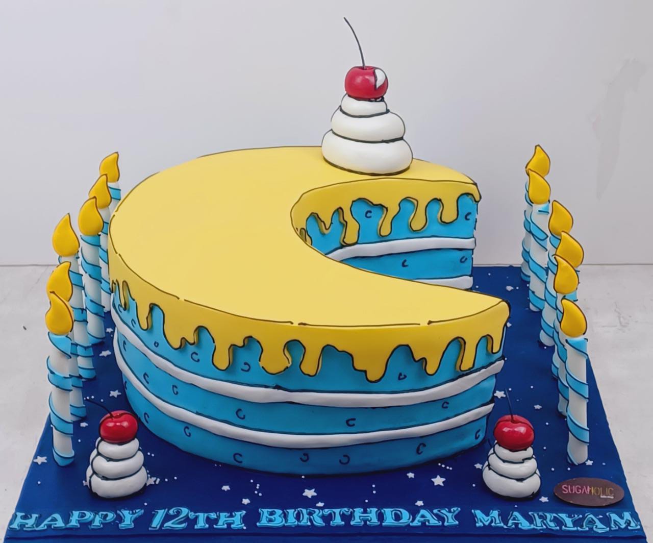 Moon Shaped Comic Cake