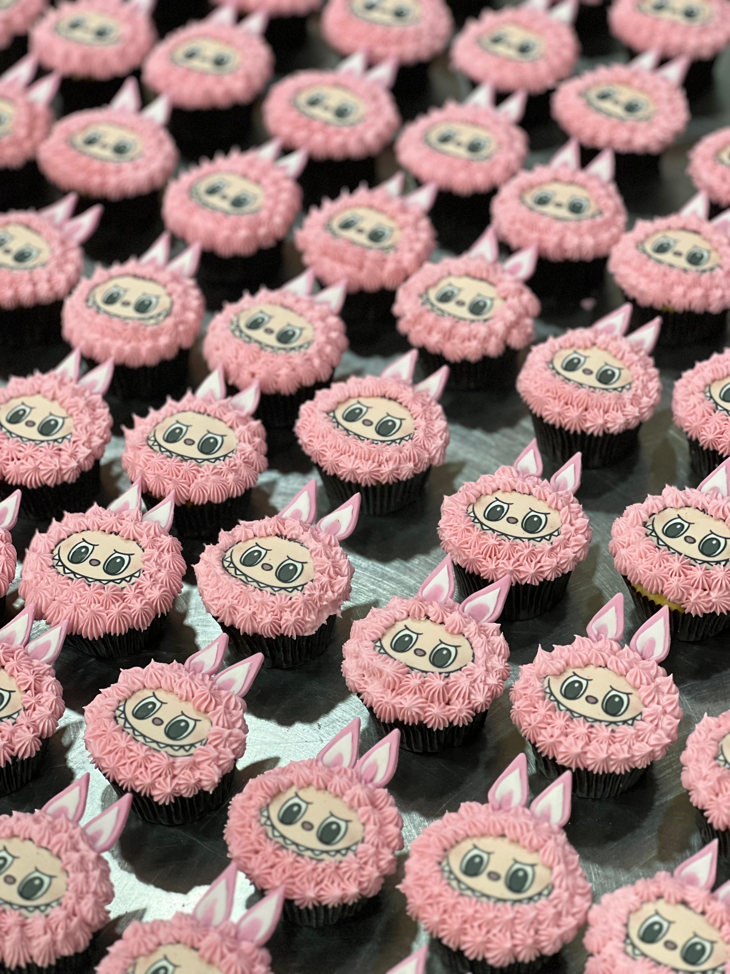 Pink Labubu Face Cupcakes ( per piece )