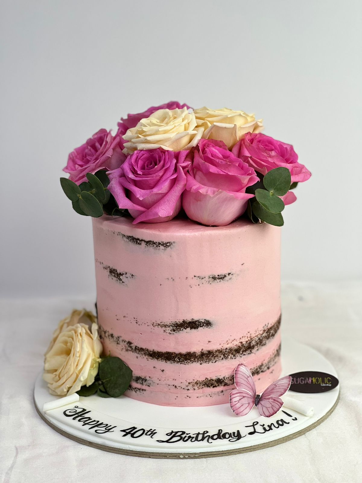 Pinkie Floral Naked Cake 
